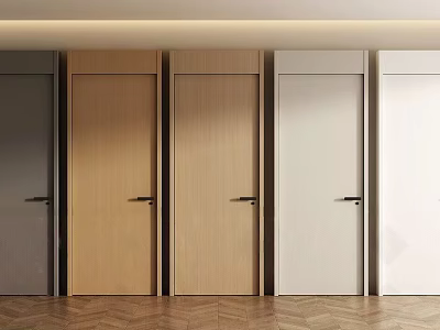 Modern Swing Doors In Various Colors And Wooden Designs For Home Interior 3d model
