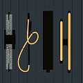 Modern Wall Lamps In Contemporary Styles With LED Lighting On Dark Background