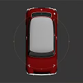 Red Vintage Compact Car With White Roof And Retro Design Features
