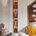 Cozy Kids Room Interior With Cloud Chandelier Geometric Bedhead Stuffed Toys And Playful Rug