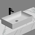 Wash basin counter basin sink towel 3d model