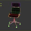 Modern Office Chair With Black Red Upholstery Swivel Base And Rolling Wheels