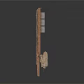 Brown Industrial Equipment With Vertical Layered Grid Design And Stand Base