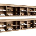 Decorative Ornament Combination With Wooden Open Multi Compartment Shelves For Storage