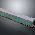 Green and White Train Carriage Model With Multiple Windows Steps And Roof Design