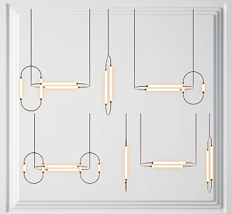 Modern chandelier combination 3d model