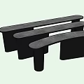 Modern Black Console Tables With Sleek Design And Contemporary Structure 3d model