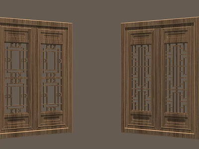 Traditional Wooden Carved Doors Furniture With Intricate Patterns And Classic Design 3d model
