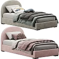 Modern Stylish Single Bed Interior Designs With Gray And Pink Frames And Cozy Bedding
