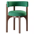 Elegant Green Upholstered Dining Chair With Wooden Frame Modern Comfortable Design