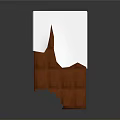 Delicious Chocolate Block With Peeled Wrapper And Square Texture 3d model
