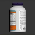 White Supplement Bottle With Purple Cap And Detailed Nutritional Label