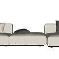 Modern White Sectional Multi Seater Sofa With Soft Gray White Pillows And Modular Design 3d model