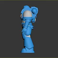 Blue Armored Robot 3D Model as Game Movie Sci Fi Character Design