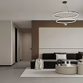 Modern Living Dining Room Interior Design With Sofa Coffee Table Dining Chairs And Chandelier Lighting