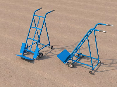 Oxygen bottle trolley trolley unloading truck truck 3d model