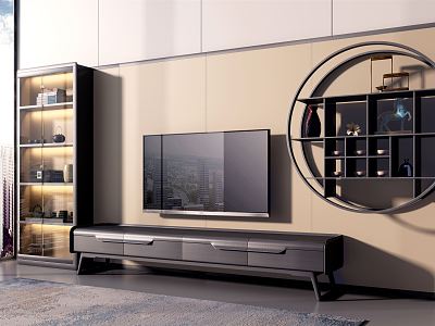 New Chinese TV Cabinet TV Cabinet Background Wall model