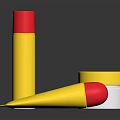 Yellow and Red Lid Daily Life Products with Cylindrical Containers and Rectangular Tubes