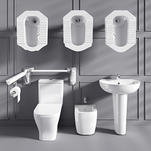 Modern toilet squatting pan 3d model