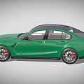 Green BMW Sedan With Sporty Design Black Roof And Alloy Wheels