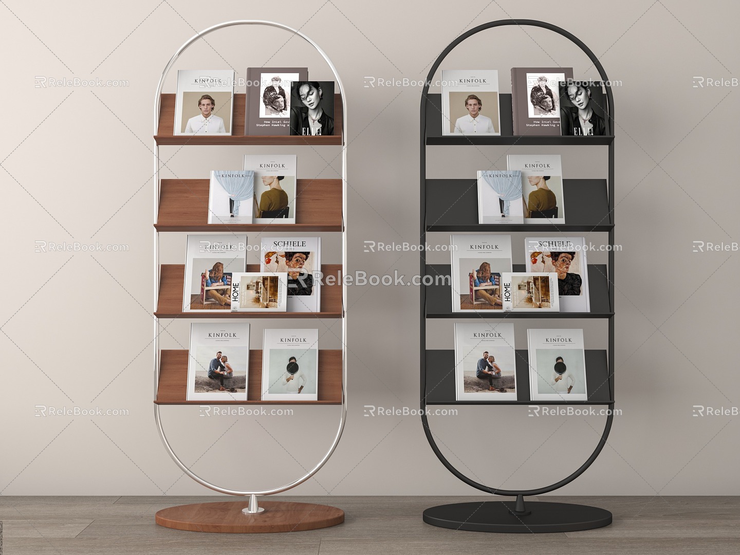 Modern Bookshelf Books Book Decorations 3d model