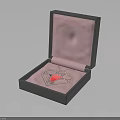 Stylish Clothing Accessory Heart Shaped Pendant With Silver Accents In Pink Lined Open Box