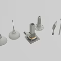 Industrial Equipment Components Including Flange Base Connector Rod And Valve Parts