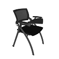 Modern Office Chair With Mesh Back Padded Seat And Metal Armrests