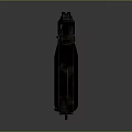 Black Tactical Pistol With Textured Grip And Metallic Finish On Gray Background