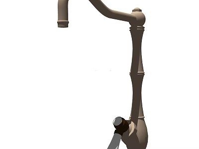 Modern Kitchen Faucet With Elegant Curved Neck And Durable Metal Construction Design 3d model
