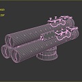 Turret Turntable Railgun Sci-fi Tower Defense Game Tower Defense Sci-fi Turret Game Turret Game Battery 3d model