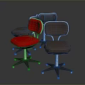 Colorful Swivel Office Chairs With Padded Seats And Metal Bases