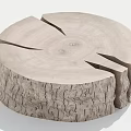 Quiet Tea Table Raw Wood Tea Table Broken Wood 3d model