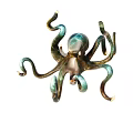 Decorative Octopus Ornament With Green Copper Tentacles And Artistic Design