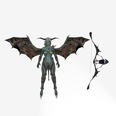 Modern game character demon beauty 3d model