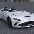 White Convertible Sports Car With Sleek Front Design And Green License Plate