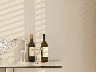 Modern wine ornaments combination 3d model