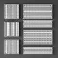 White Rectangular Grilles With Various Patterns Arranged On Gray Background 3d model