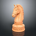 Detailed Wooden Horse Head Sculpture Decorative Household Ornament With Carved Base