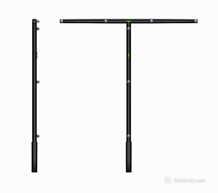 Durable Black Metal Hardware Tools with Vertical and Horizontal Support Rods for Construction 3d model