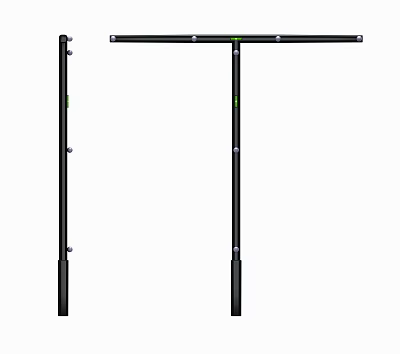 Durable Black Metal Hardware Tools with Vertical and Horizontal Support Rods for Construction 3d model