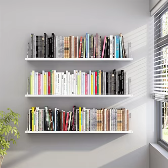 Modern Book Shelf 3d model