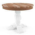 Rustic Wooden Dining Table With White Pedestal Base And Natural Wood Texture