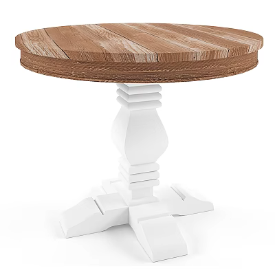 Modern Dining Table Round Oak Dining Table 3d model Modern Dining Table Round Oak Dining Table 3d model