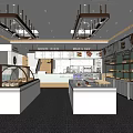 Modern Dessert Shop Interior With Glass Display Cases Bright Lighting And Menu Displays