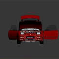 Red Sports Car With Open Hood And Doors Showcasing Engine And Interior