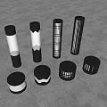 Modern Outdoor Lights With Column And Base Style Black Gold Finish And White Illumination