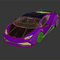 Purple Sleek Sports Car With Black Body Accents And Rear Spoiler Aerodynamic Design