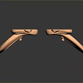 Decorative Copper Furniture Legs With Curved Snake Like Design And Smooth Surface