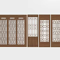 New Chinese Style Chinese Style Flower Window Flower Window Antique Door and Window Pattern Wood Carving 3d model